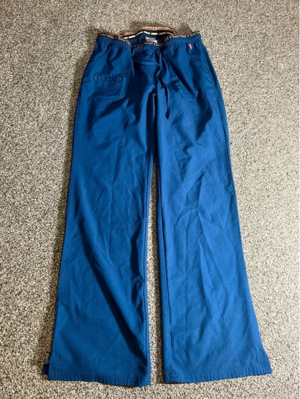 HeartSoul Women’s Small Navy Blue Drawstring Scrub Pants Style 20110